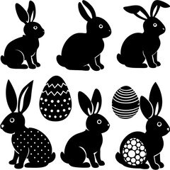Easter Bunny Silhouette Vector,  Silhouette Bunny ,  Bunny 