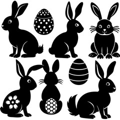 Easter Bunny Silhouette Vector,  Silhouette Bunny ,  Bunny 