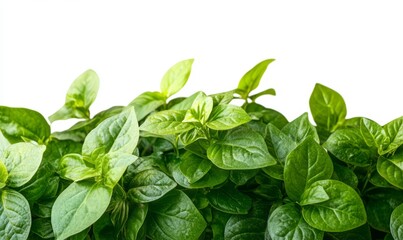Dense green shrub with vibrant leaves, isolated on a white background. The foliage appears healthy and lush, offering a natural and fresh appearance.
