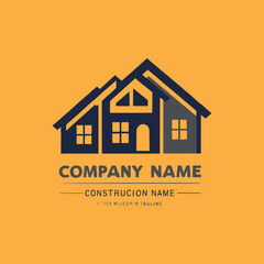 Construction building real estate repair vector logo design