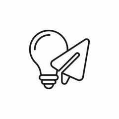 paper plane light bulb icon sign vector