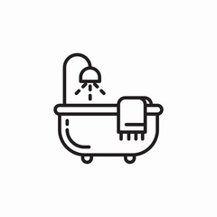 bathtube bathroom icon sign vector