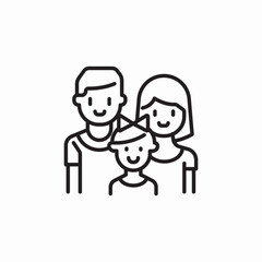 family parents girl icon sign vector