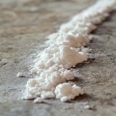 Thin powder line with rounded edges, minimalist style, top view