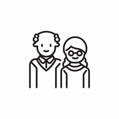 grandparents old icon sign vector