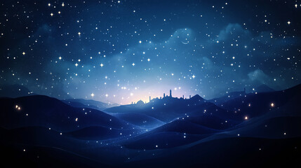 Fototapeta premium IsraMiraj Journey in Night Sky with Ethereal Lighting