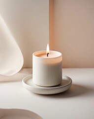Serene Tapered Candle Design with Soft Creamy Hues and Tranquil Ambiance