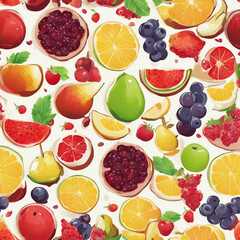 fresh fruit background illustration