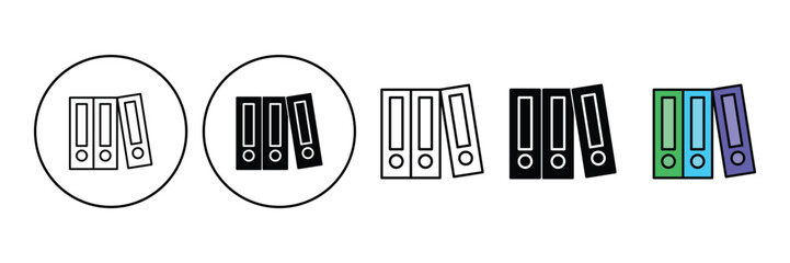 Set of Row of binders icons collection. Binders symbol different style. Vector Illustration.