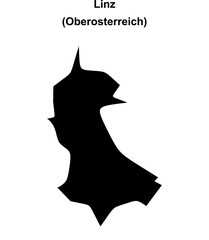 Linz blank outline map