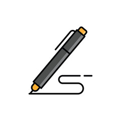 Signature pen icon collection. Signed with a pen symbol. Vector Illustration.