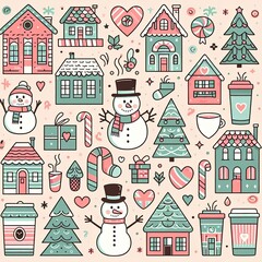 Festive Christmas Design of Wrapping Paper