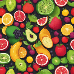 fresh fruit background illustration