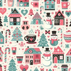 Festive Christmas Design of Wrapping Paper