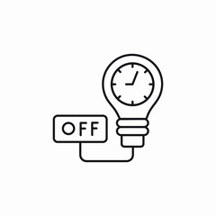 light clock off icon sign vector