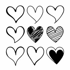 Heart, Love vector, Hand-Drawn Heart SVG Bundle,  Cute Heart SVG,  Heart Outline SVG , Sketch Heart Designs