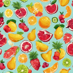 fresh fruit background illustration