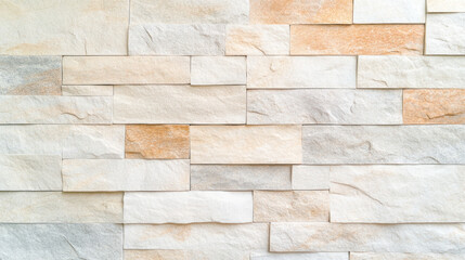 Fototapeta premium Textured stone wall design in natural hues for interior decor