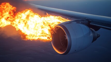 Engine failure during flight leads to plane fire, causing emergency situation for passengers