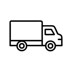 Delivery truck vector icon representing transport logistics, used for digital applications or design elements related to shipping and delivery services