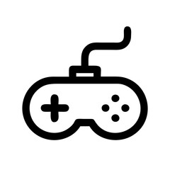 Obraz premium Vector icon of a classic gaming controller featuring buttons and a joystick, suitable for digital illustrations related to video games and gaming activities