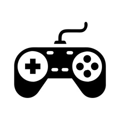 Classic vector icon of a retro game controller illustrating gaming culture from the 1980s, featuring buttons and a joystick, ideal for digital design projects or gaming applications