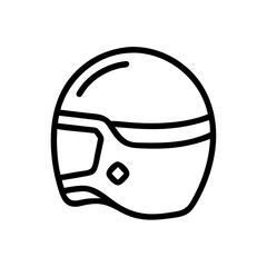 Fototapeta premium A minimalistic vector icon representing a motorcycle helmet designed for safety and protection, commonly used by riders during various outdoor activities