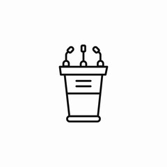 speech podium icon sign vector