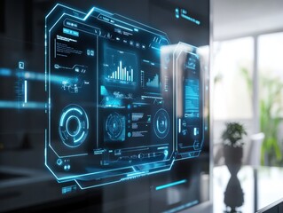 Futuristic smart home interface background