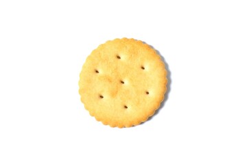 Delicious crispy crackers cookies isolated on white  background