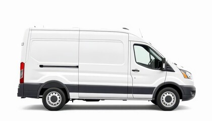 Compact commercial vehicle on white background, isolated on white background