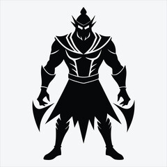 Nonviolent Warrior, Silhouette White background illustration, Generative Ai