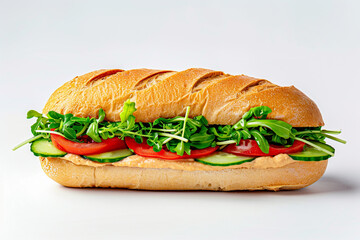 Gourmet Veggie Sandwich with Hummus and Sprouts