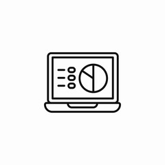 laptop statistics view icon sign vector