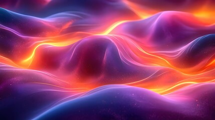 Abstract Background with Glowing Wavy Lines