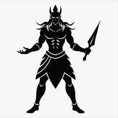 Nonviolent Warrior, Silhouette White background illustration, Generative Ai