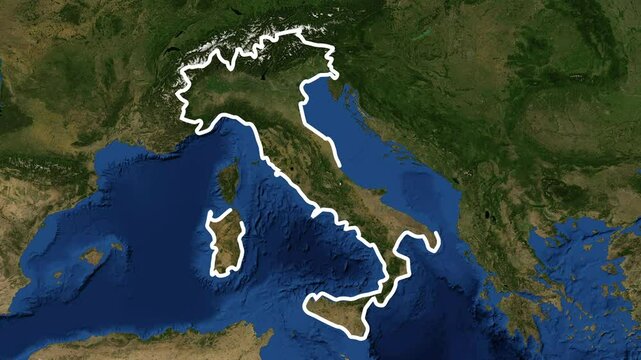 Italy on the world map flag and video title