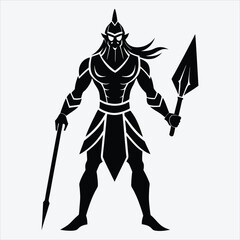 Nonviolent Warrior, Silhouette White background illustration, Generative Ai