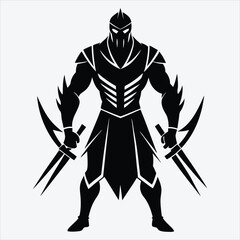 Nonviolent Warrior, Silhouette White background illustration, Generative Ai