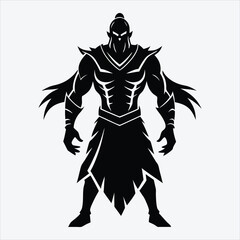 Fototapeta premium Nonviolent Warrior, Silhouette White background illustration, Generative Ai