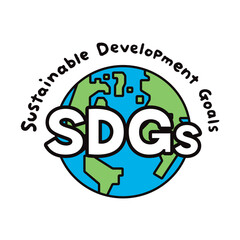 sdgsの文字と、地球のイラスト