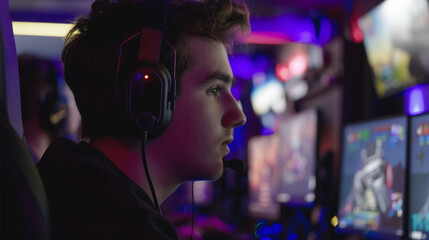 Engaging passionate gamers in a vibrant community setting during an online gaming session at a local gaming hub