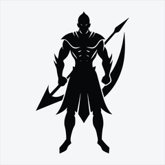 Nonviolent Warrior, Silhouette White background illustration, Generative Ai