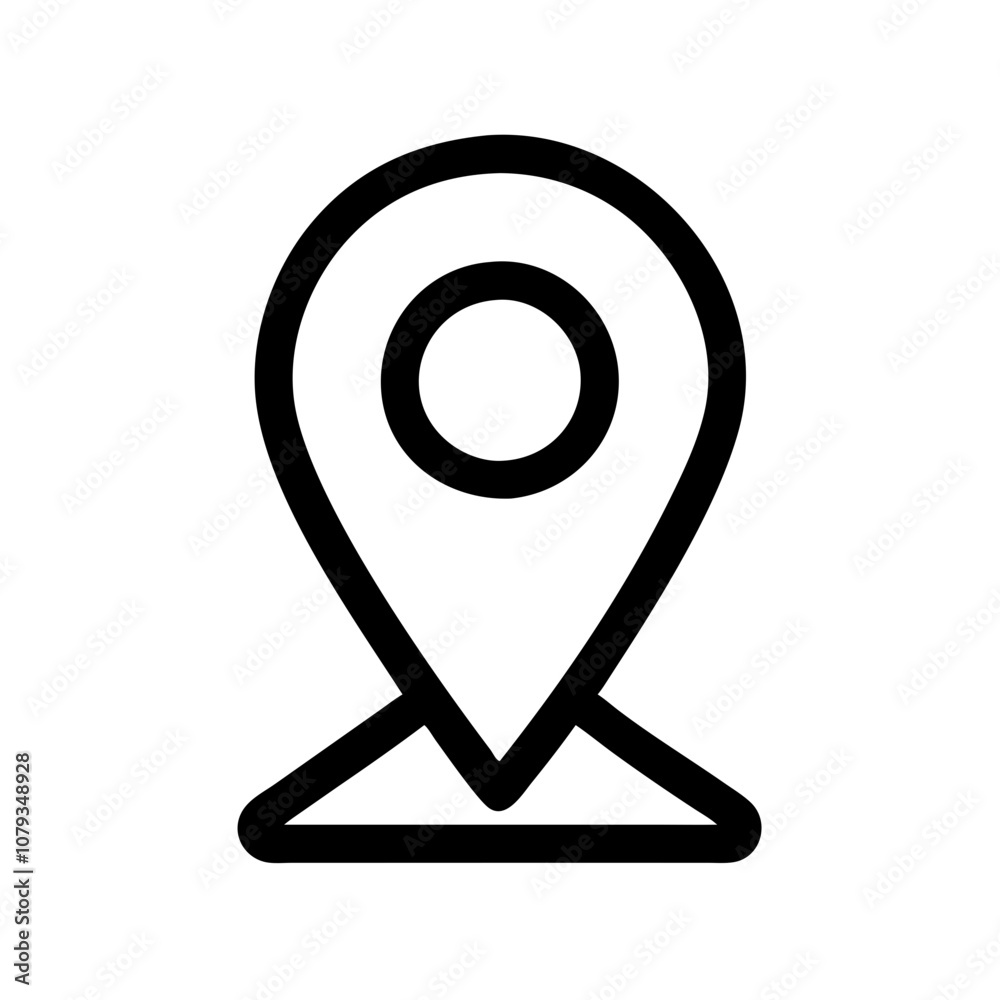 Poster vector icon depicting a location pin, representing navigation, geographic points, and travel activit