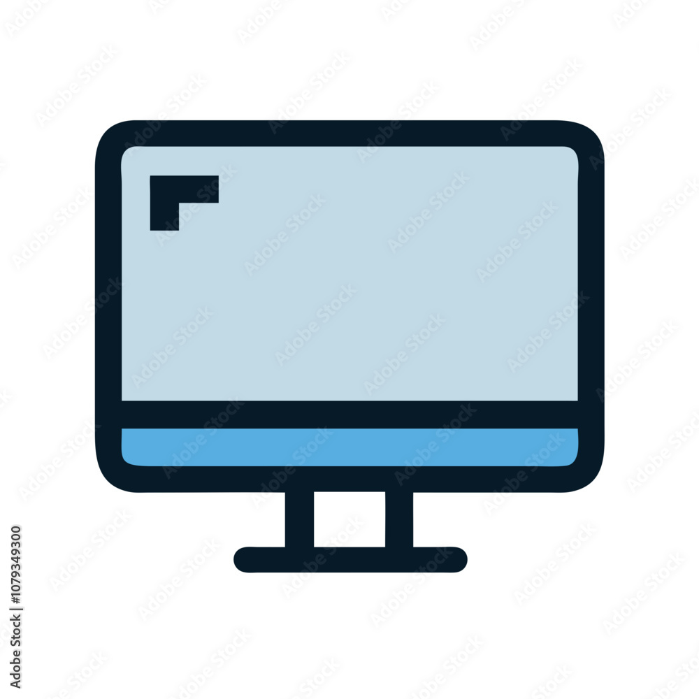 Poster a modern vector icon representing a computer monitor set in a minimalist design suitable for various