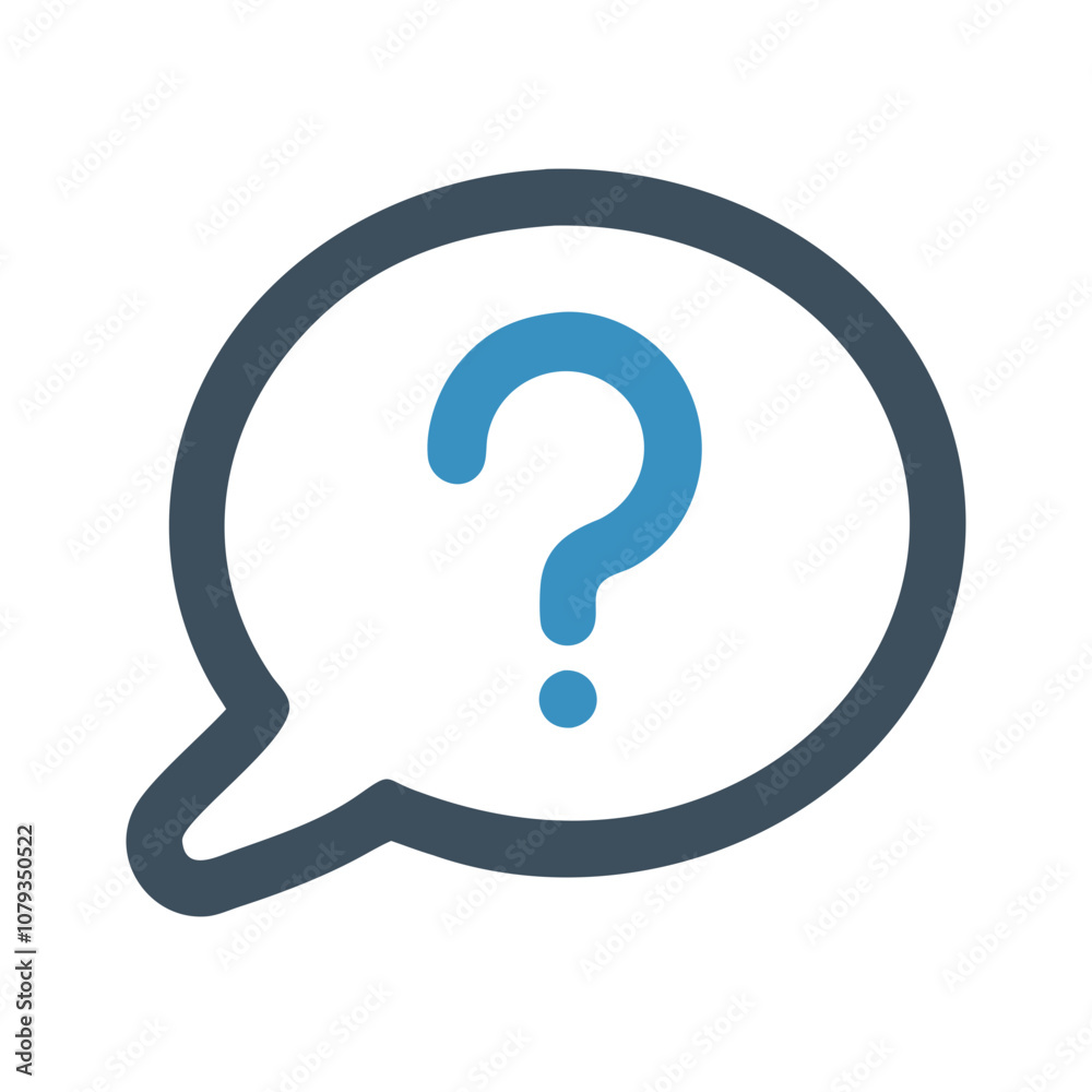 Poster a vector question bubble icon representing inquiry and communication for various informational conte