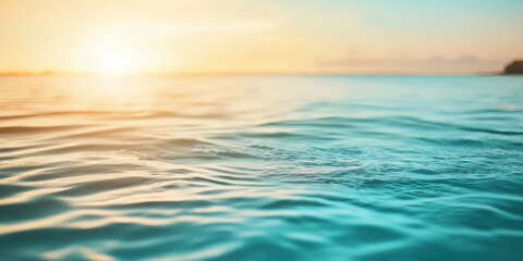 Serene ocean waves at sunset creating a peaceful coastal atmosphere