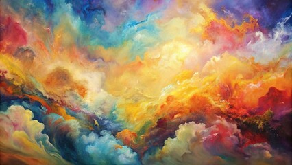 Abstract painting background or texture: a photo of a colorful and artistic oil on canvas artwork
