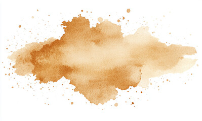 Obraz premium Abstract watercolor splash in warm brown tones on a white background