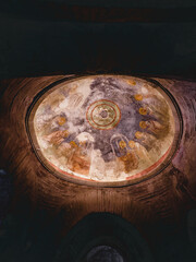 DEMRE, TURKEY . ancient Byzantine fresco at the church of Saint Nicholas. Church of St. Nicholas is...